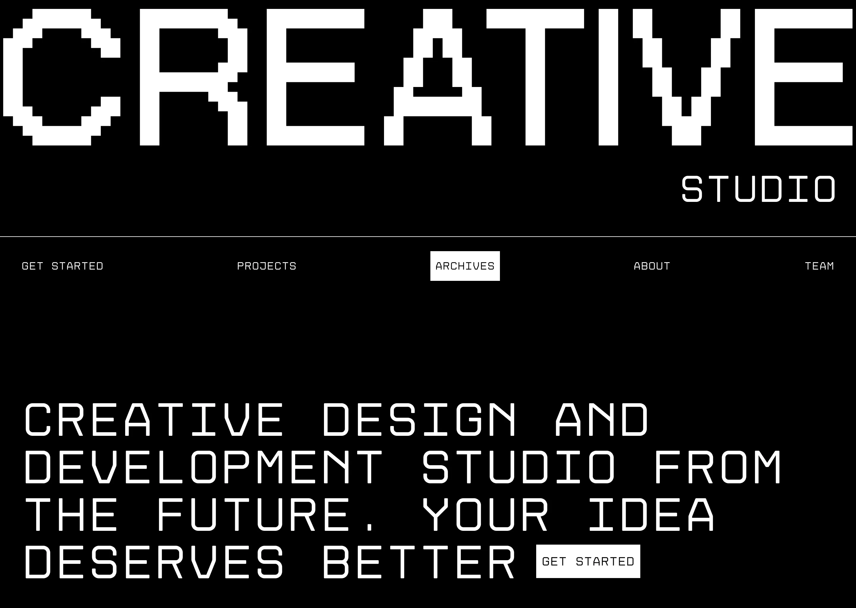 Concept hero header design exploration - Creative agency